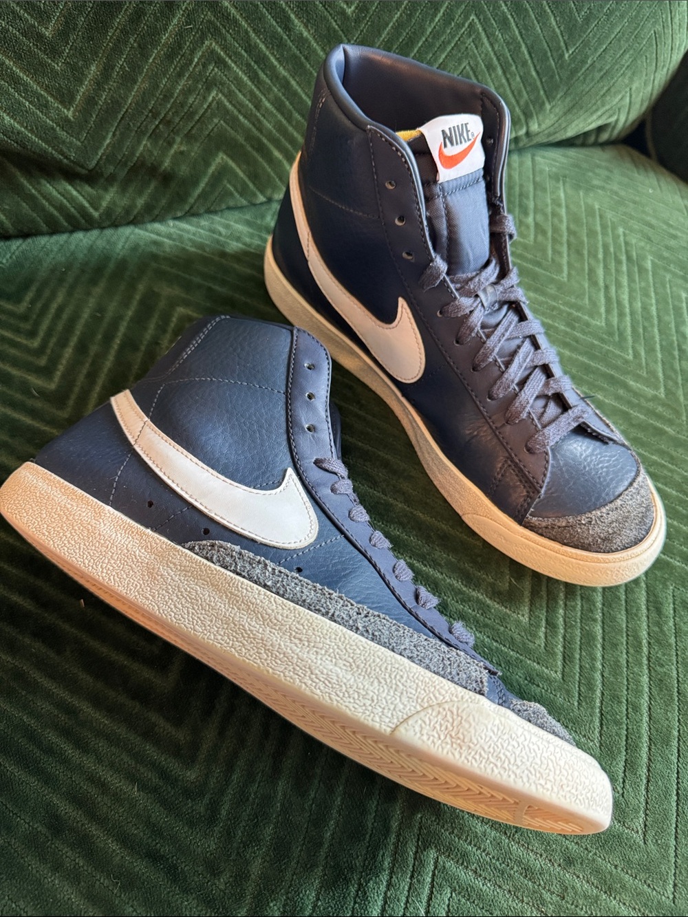 Nike Navy and White High-Top Sneakers